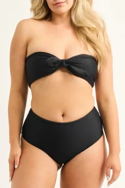 Black Performance - High Waisted Extra Coverage Bikini Bottoms