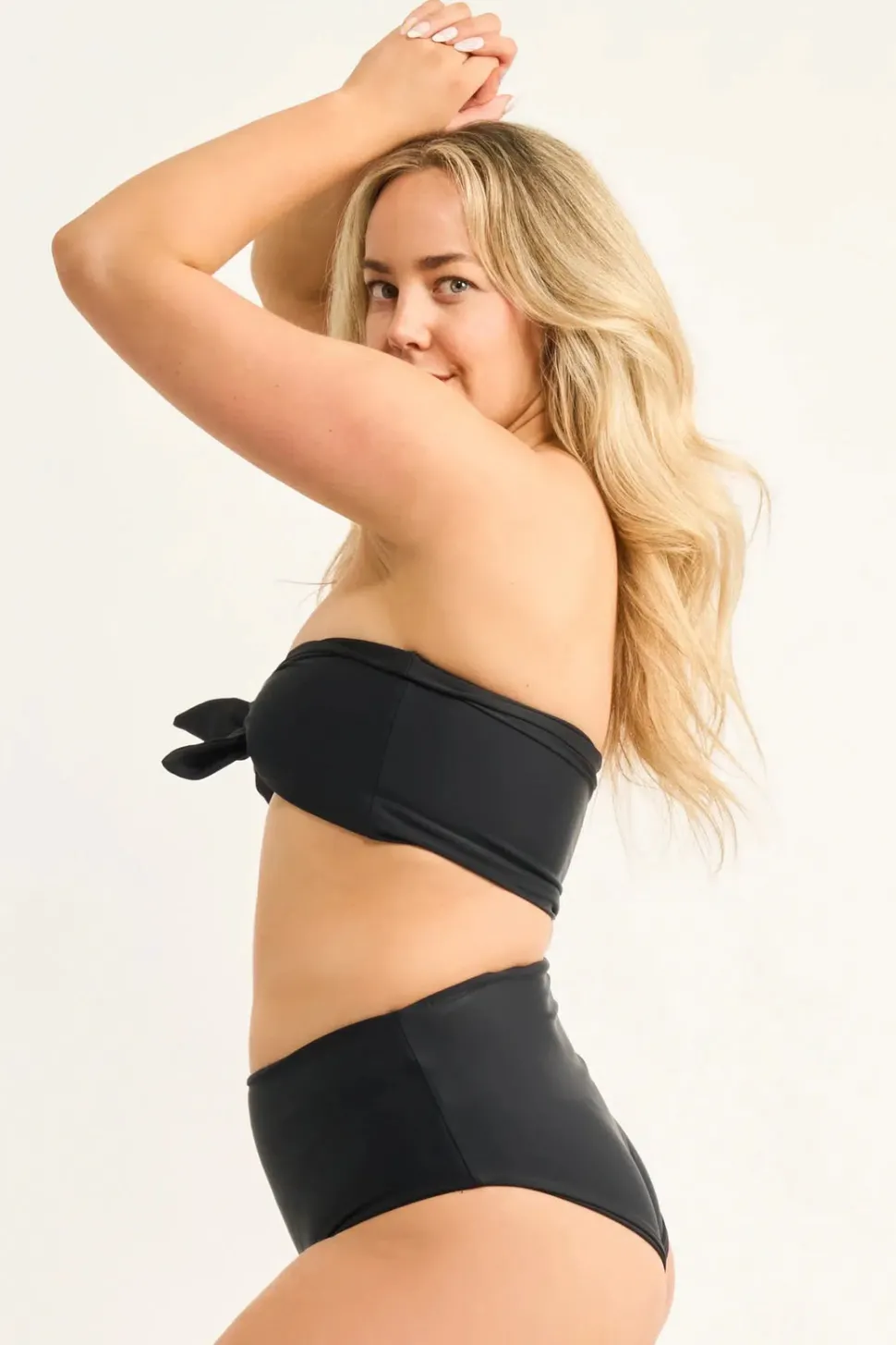 Black Performance - High Waisted Extra Coverage Bikini Bottoms