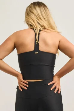 Black Performance - Luxe Longline T Back Comfort Crop Top
