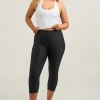 Black Performance - Luxe Panel Pocket High Waisted Capri Leggings
