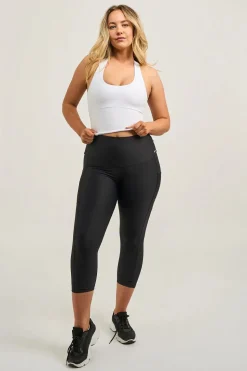 Black Performance - Luxe Panel Pocket High Waisted Capri Leggings