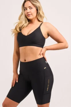 Black Performance - Luxe Panel Pocket High Waisted Long Shorts