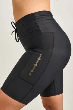 Black Performance - Luxe Panel Pocket Drawstring Long Shorts
