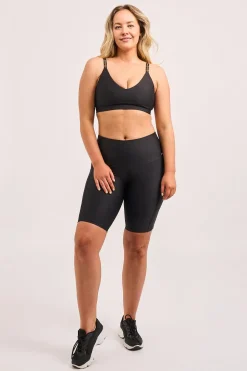 Black Performance - Luxe Panel Pocket High Waisted Long Shorts