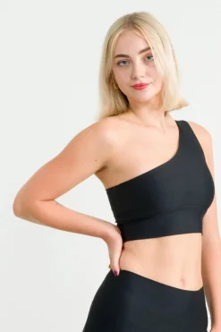 Black Performance - One Shoulder Comfort Crop Top