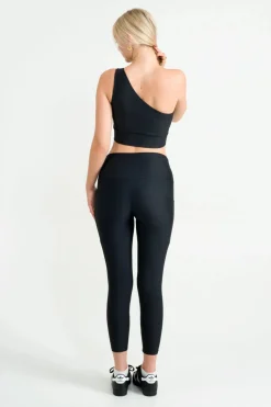 Black Performance - One Shoulder Comfort Crop Top
