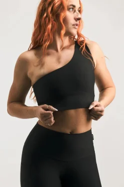 Black Performance - One Shoulder Comfort Crop Top