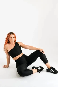 Black Performance - One Shoulder Comfort Crop Top