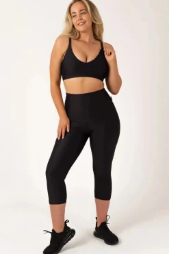Black Performance - Panel Pocket Extra High Waisted Capri Leggings