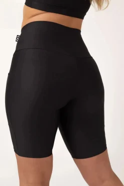Black Performance - Panel Pocket High Waisted Long Shorts