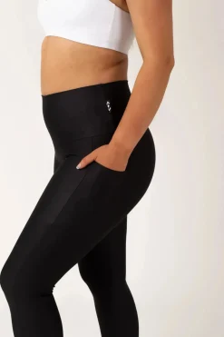 Black Performance - Panel Pocket High Waisted Capri Leggings