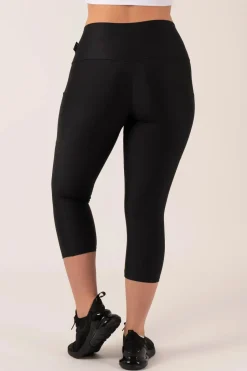 Black Performance - Panel Pocket High Waisted Capri Leggings