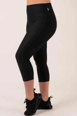 Black Performance - Panel Pocket High Waisted Capri Leggings