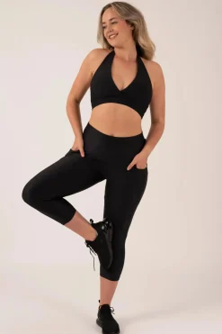 Black Performance - Pocket Booty Shaper High Waisted Capri Leggings