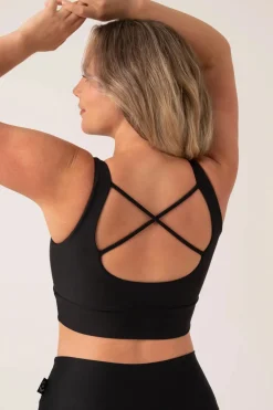 Black Performance - Scoop Neck Comfort Crop Top