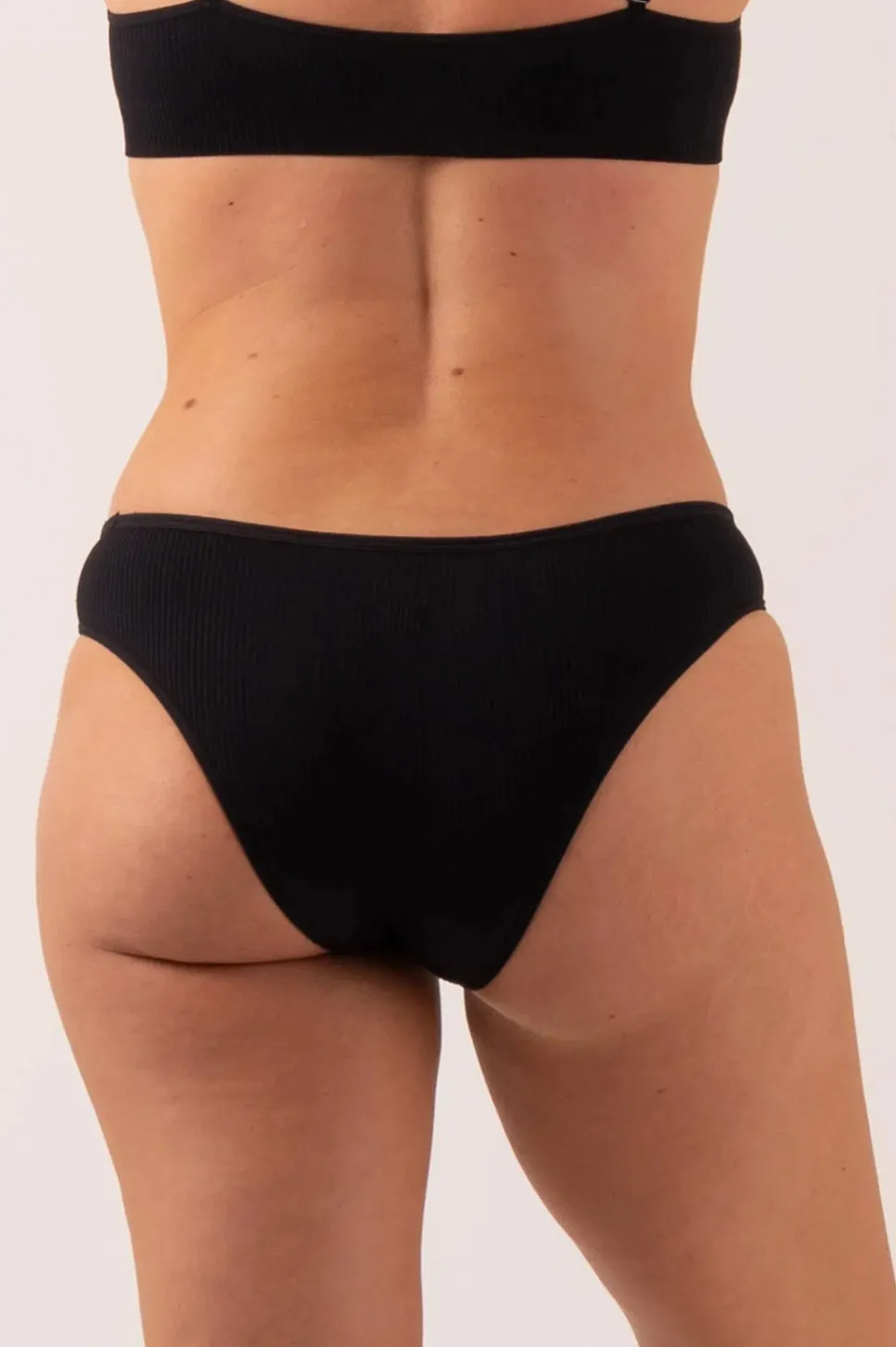 Black Rib Seam Free - Brazilian Briefs