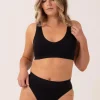 Black Rib Seam Free - High Waist Bikini Briefs