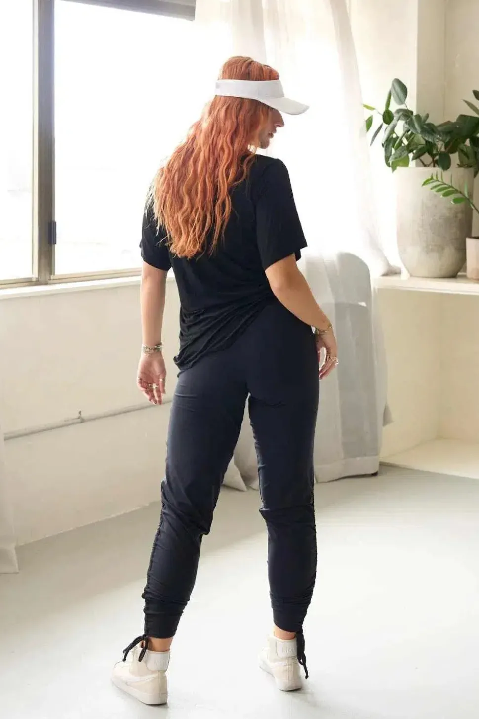 Black Soft To Touch - Jogger Long Tie Sided w/ Pockets