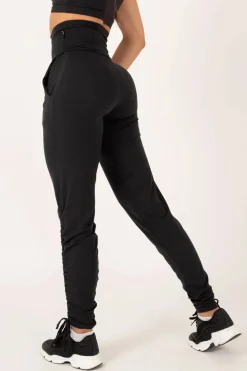 Black Soft To Touch - Jogger Long Tie Sided w/ Pockets