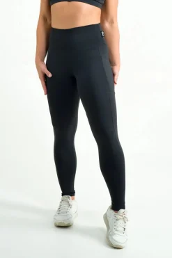 Body Contouring Panel Pocket High Waisted Leggings - Black