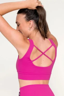 Body Contouring Scoop Neck Comfort Crop Top - Pink