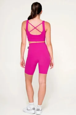 Body Contouring Scoop Neck Comfort Crop Top - Pink