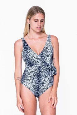 Body Contouring Wrap One Piece W/ Extra Coverage Bottoms - Jag Swag White