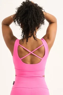 Candy Pink Body Contouring - Scoop Neck Comfort Crop Top