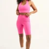 Candy Pink Body Contouring - High Waisted Long Shorts