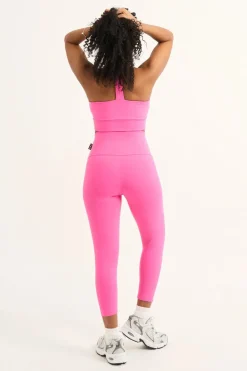 Candy Pink Body Contouring - High Waisted Capri Leggings