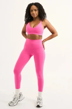 Candy Pink Body Contouring - Panel Pocket High Waisted Leggings