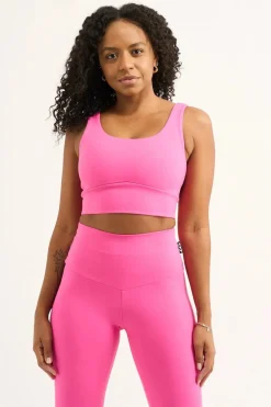 Candy Pink Body Contouring - Scoop Neck Comfort Crop Top