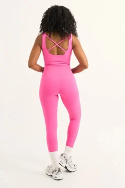 Candy Pink Body Contouring - High Waisted 7/8 Leggings