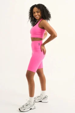 Candy Pink Body Contouring - High Waisted Long Shorts