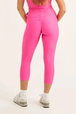 Candy Pink Performance - Booty Scrunch High Waisted Capri Leggings