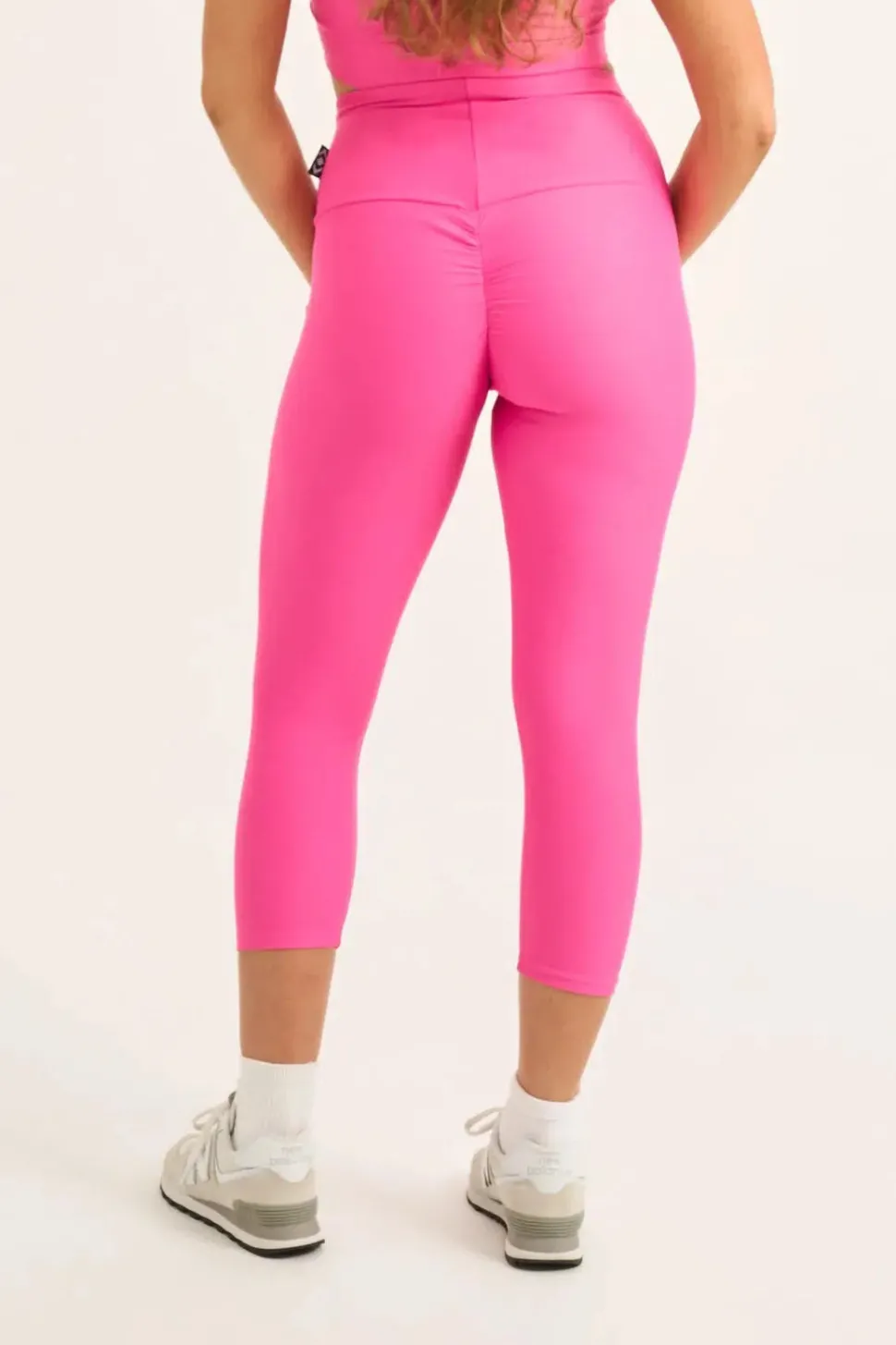 Candy Pink Performance - Booty Scrunch High Waisted Capri Leggings