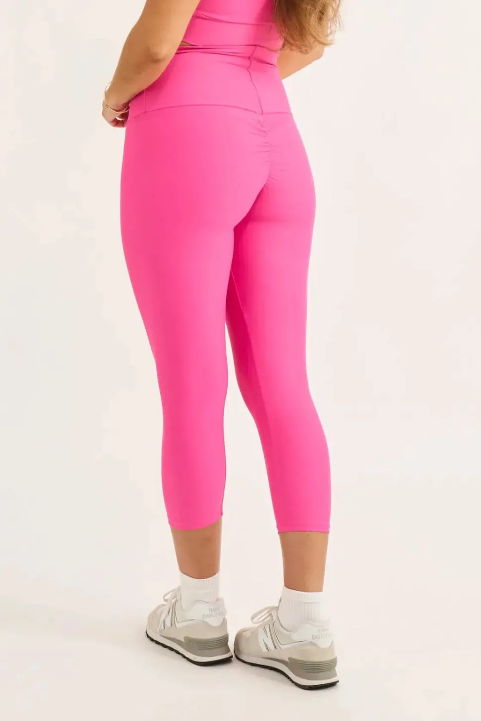 Candy Pink Performance - Booty Scrunch High Waisted Capri Leggings