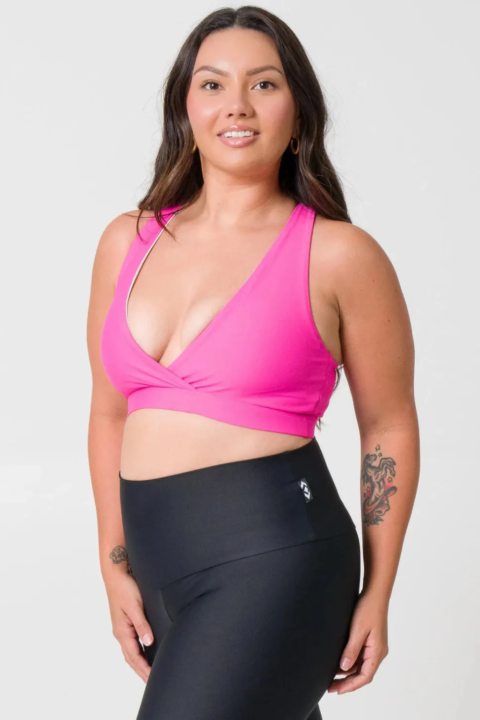 Candy Pink Performance - Cross Over Crop