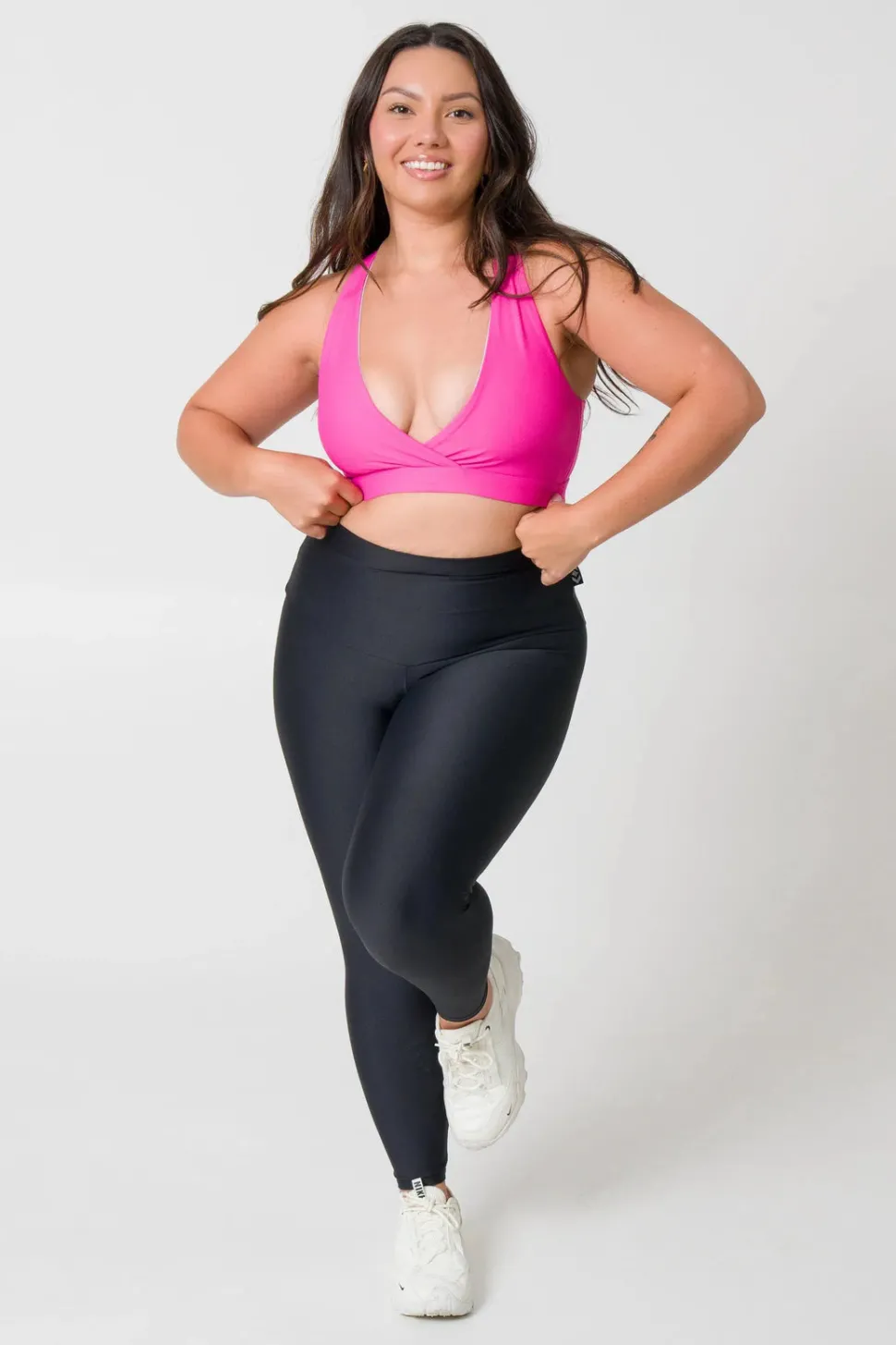 Candy Pink Performance - Cross Over Crop