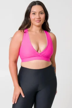 Candy Pink Performance - Cross Over Crop