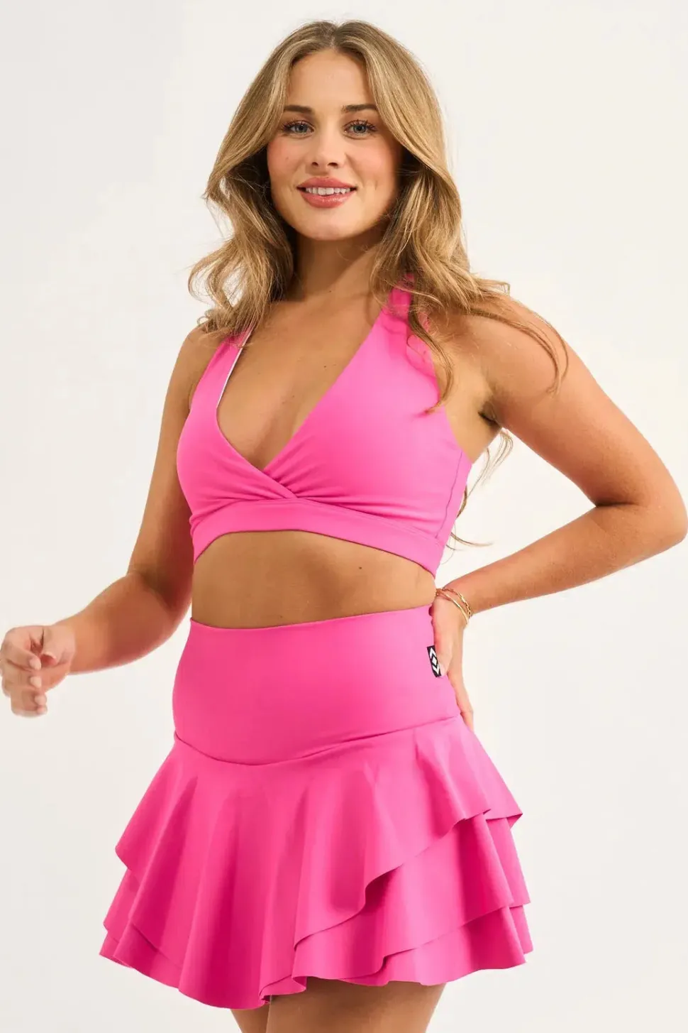 Candy Pink Performance - Cross Over Crop