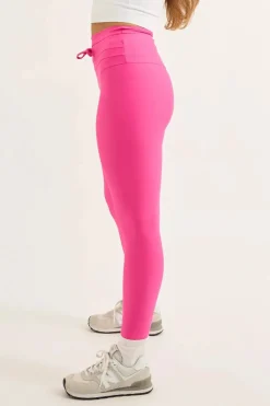 Candy Pink Performance - Drawstring High Waisted Leggings