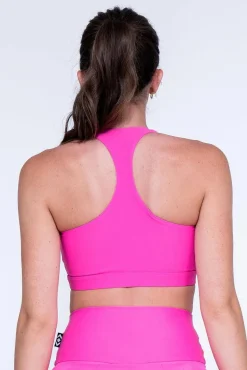 Candy Pink Performance - Deep V Crop