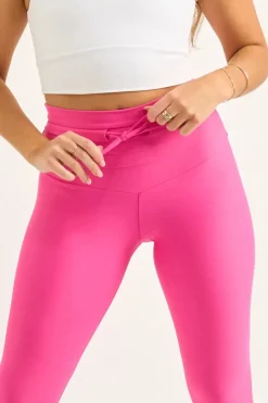 Candy Pink Performance - Drawstring High Waisted Leggings