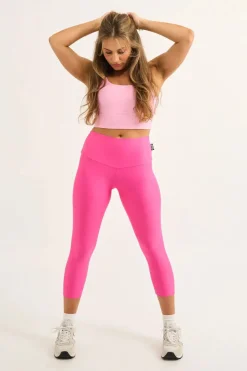 Candy Pink Performance - High Waisted Capri Leggings