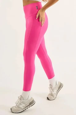 Candy Pink Performance - Panel Pocket High Waisted Leggings