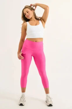 Candy Pink Performance - Pocket Booty Shaper High Waisted Capri Leggings