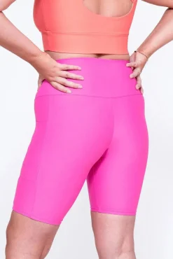 Candy Pink Performance - Panel Pocket High Waisted Long Shorts