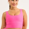 Candy Pink Performance - Scoop Neck Comfort Crop Top