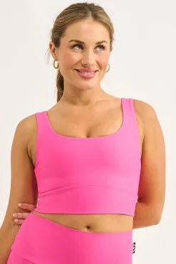 Candy Pink Performance - Scoop Neck Comfort Crop Top
